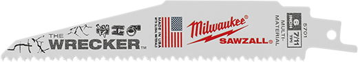 MILWAUKEE 6" 7/11 TPI SAWZALL® WRECKER™ Multi-Material Blade