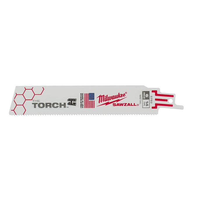 MILWAUKEE 6" 14 TPI TORCH™ Metal SAWZALL® Blade For Schedule 40 Pipe & Angle Iron