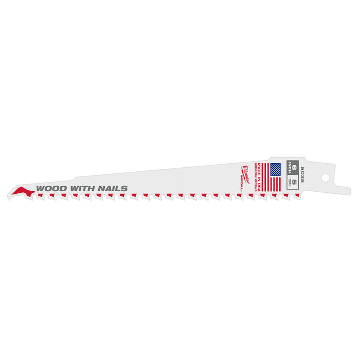 Milwaukee 6 In. 5TPI Sawzall Blade 48-01-2015