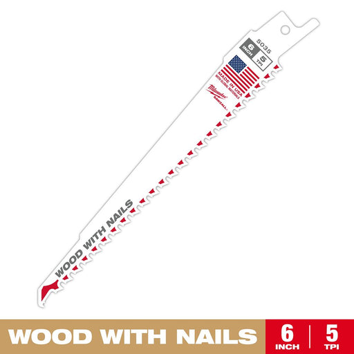 6 In. 5TPI Sawzall Blade