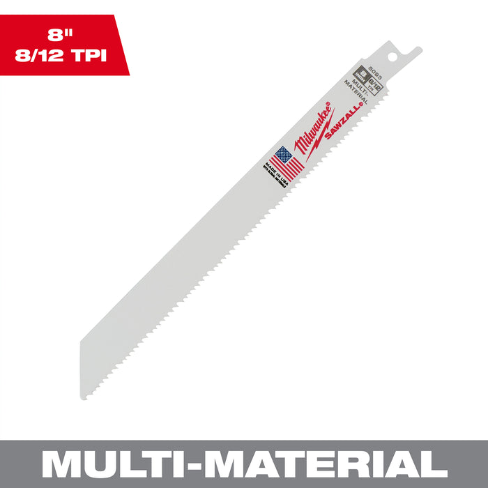 Milwaukee 8 in. 8/12TPI Sawzall Blade 48-01-2093