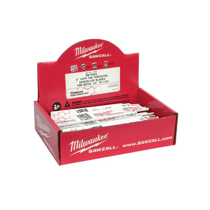 Milwaukee 6" 10 TPI THE TORCH SAWZALL Blades (Bulk 100-Pack) 48-01-7712