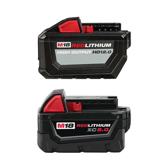 MILWAUKEE M18™ REDLITHIUM™ HIGH OUTPUT™ HD12.0 Battery & FREE M18™ REDLITHIUM™ XC5.0 Extended Capacity Battery