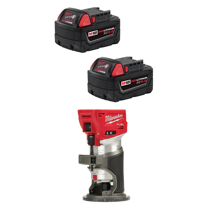 MILWAUKEE M18™ REDLITHIUM™ XC5.0 Battery (2 PACK) & FREE M18 FUEL™ Compact Router