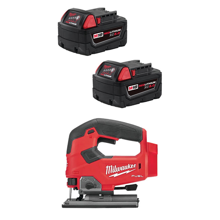 MILWAUKEE M18™ REDLITHIUM™ XC5.0 Battery (2 PACK) & FREE M18 FUEL™ D-Handle Jig Saw