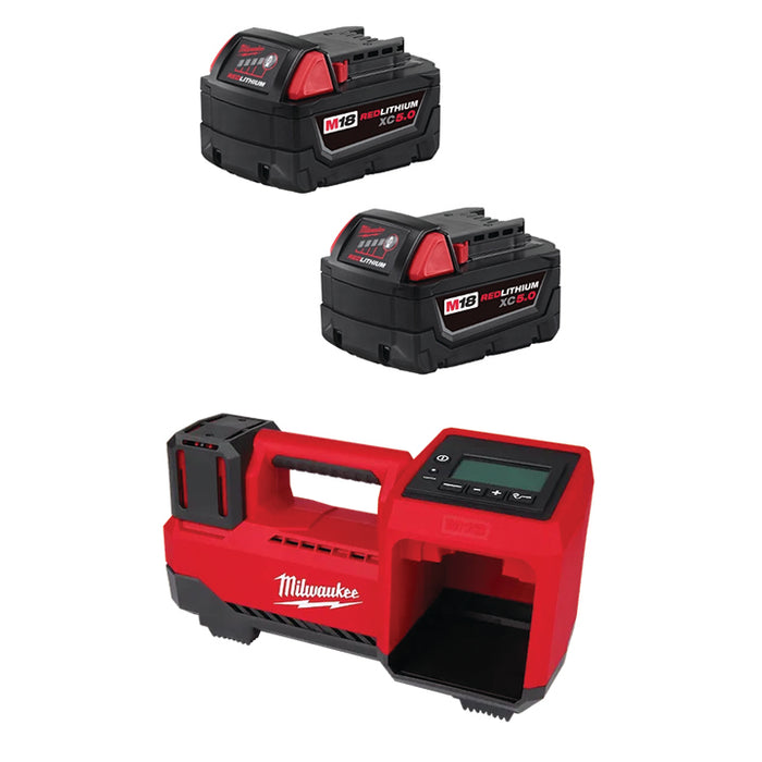 MILWAUKEE M18™ REDLITHIUM™ XC5.0 Battery (2 PACK) & FREE M18™ Tire Inflator