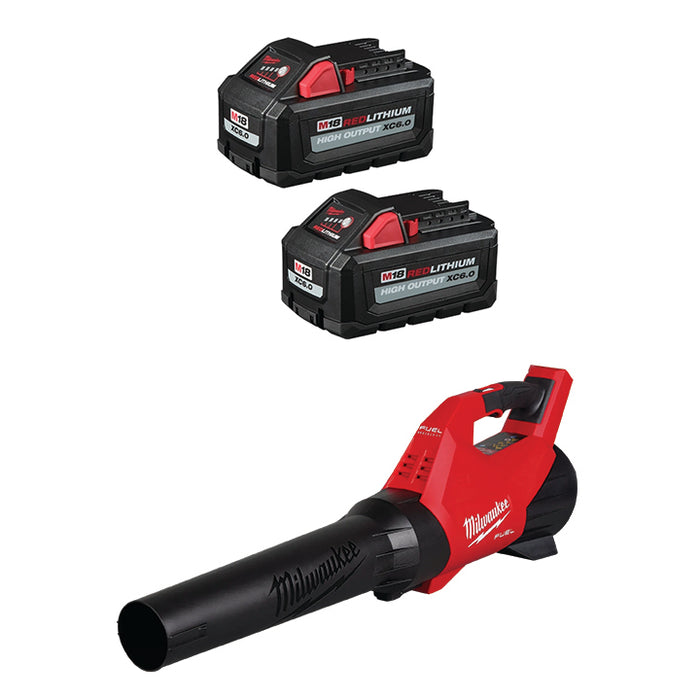 MILWAUKEE M18™ REDLITHIUM™ HIGH OUTPUT™ XC6.0 Battery (2 PACK) & FREE M18 FUEL™ Blower