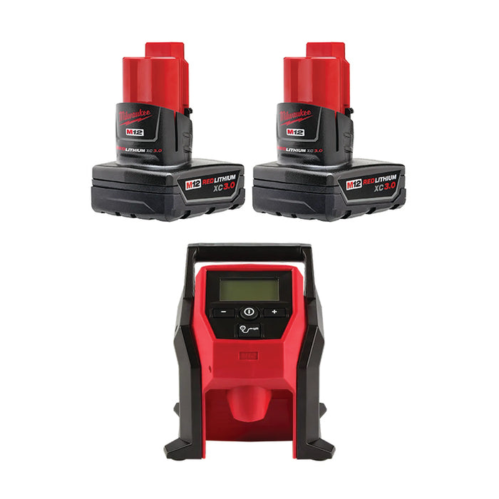 MILWAUKEE M12™ REDLITHIUM™ XC Battery (2 PACK) & FREE M12™ Compact Inflator