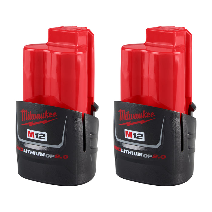 Milwaukee M12 2.0Ah Battery Pack (2 Piece) 48-11-2422