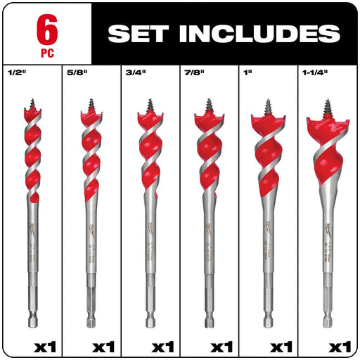 6-1/2 In. Speed Feed™ Wood Bit Set