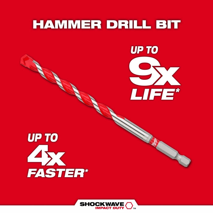 Milwaukee 7/32" x 4" x 6" SHOCKWAVE Impact Duty Carbide Hammer Drill Bit 48-20-9009