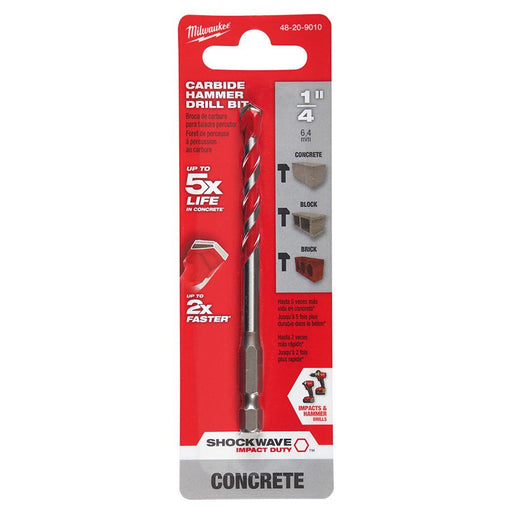 1/4" x 4" Hammer Drill Bit