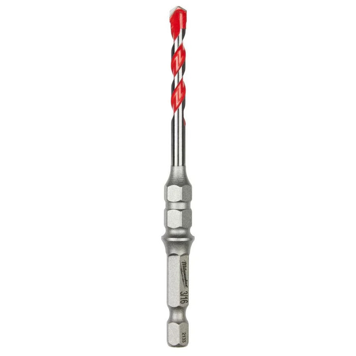 MILWAUKEE 3/16" X 2" X 4" SHOCKWAVE IMPACT DUTY™ Carbide Hammer Drill Bit w/ Hex Collar