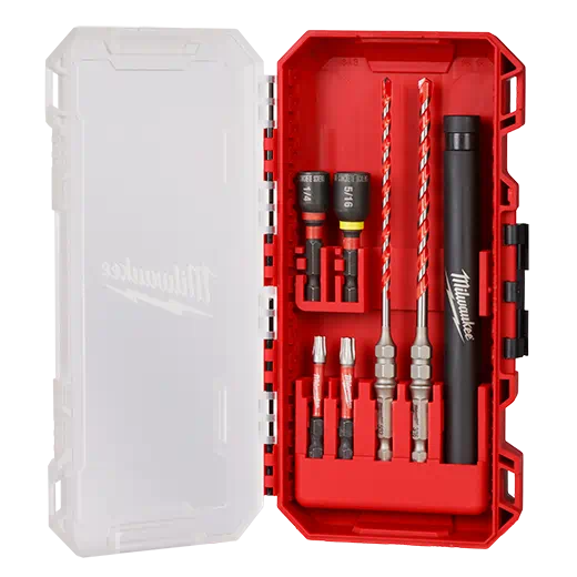 MILWAUKEE 7 PIEZAS. Kit de instalación de tornillos para hormigón con broca de martillo de carburo SHOCKWAVE IMPACT DUTY™