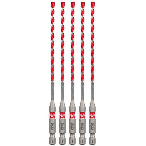 MILWAUKEE 5/32" X 6" Carbide Hammer Drill Bits w/ POWER TIP™ (5 PACK)