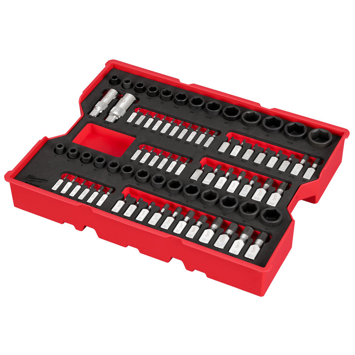 Milwaukee 77 pc. 1/4” & 3/8” Drive Metric, SAE, & Torx® Socket Set with Tray for PACKOUT™ Drawers