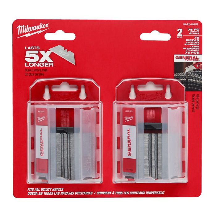 Milwaukee Tools 2PK 75PC GP Utility Blades 48-22-1975T