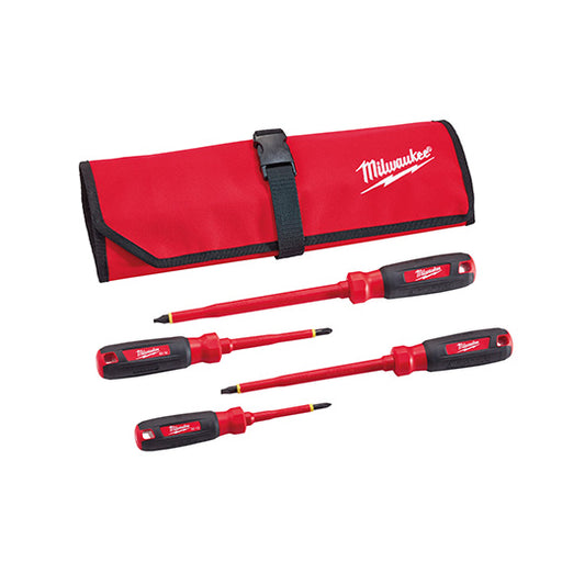 MILWAUKEE 4 PC. 1000V Insulated Screwdriver Set w/ Roll Pouch