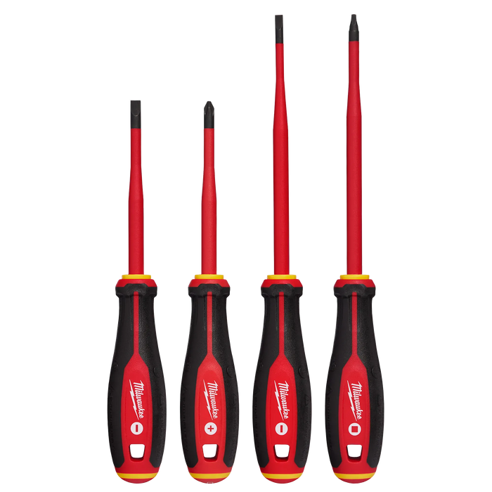 MILWAUKEE 4 PC. 1000V Insulated Slim Tip Screwdriver Set