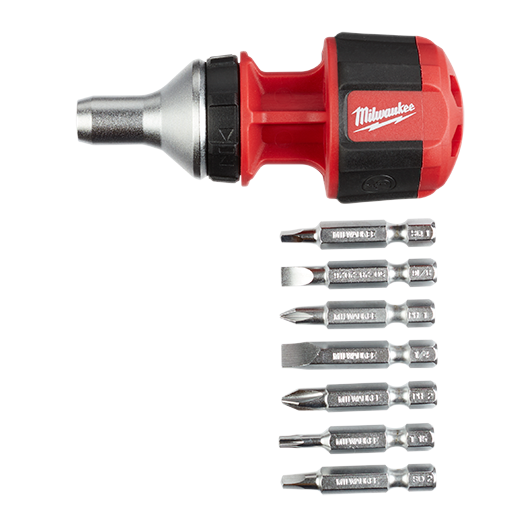 MILWAUKEE 8-IN-1 Compact Ratcheting Multi-Bit Driver