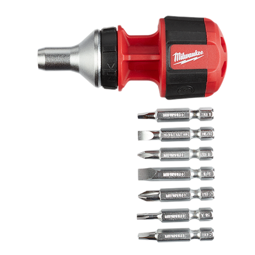 MILWAUKEE 8-IN-1 Compact Ratcheting Multi-Bit Driver