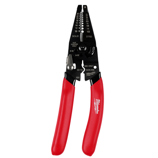 MILWAUKEE 10-28 AWG Multi-Purpose Dipped Grip Wire Stripper & Cutter w/ Reinforced Head