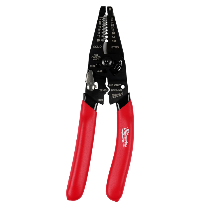 MILWAUKEE 10-28 AWG Multi-Purpose Dipped Grip Wire Stripper & Cutter w/ Reinforced Head