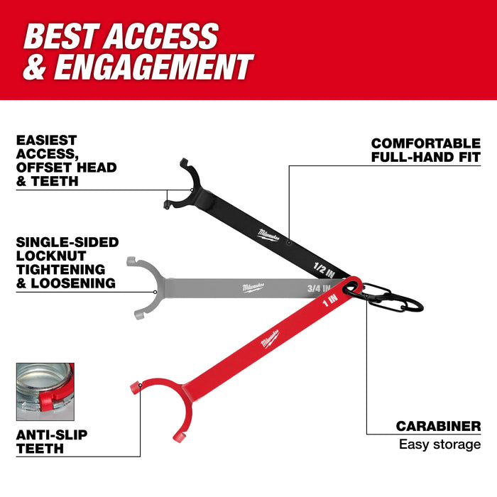 Milwaukee Tools 3 PC. Locknut Wrench Set