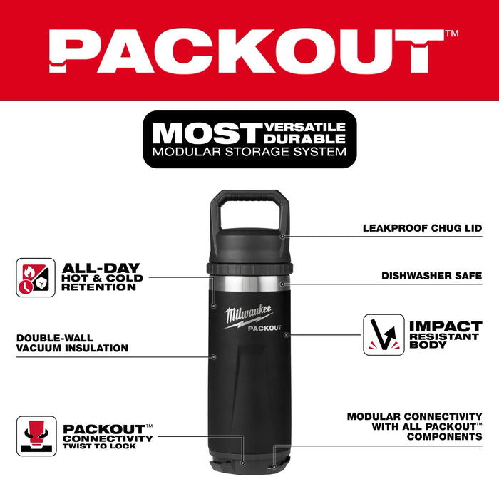 MILWAUKEE PACKOUT™ 18oz Insulated Bottle w/ Chug Lid