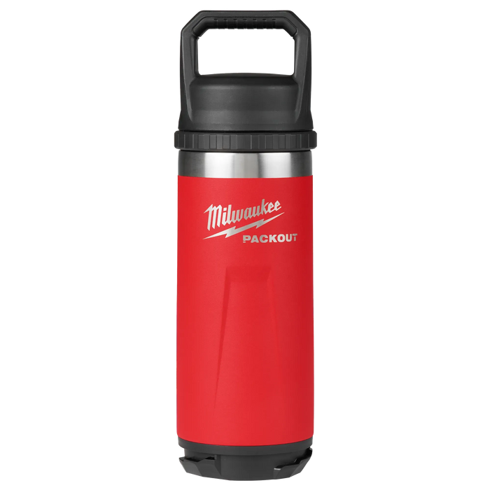 MILWAUKEE PACKOUT™ Red 18oz Insulated Bottle w/ Chug Lid