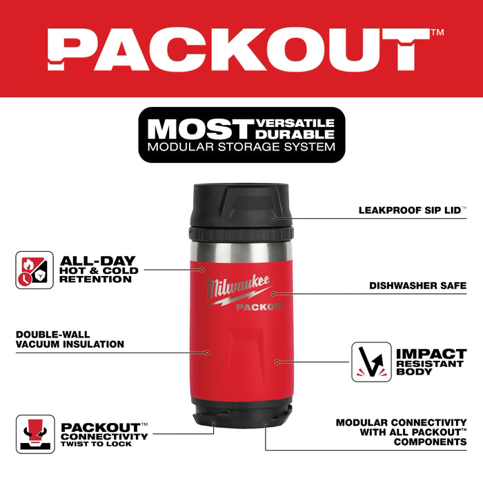 MILWAUKEE PACKOUT™ 12oz Insulated Bottle w/ Sip Lid