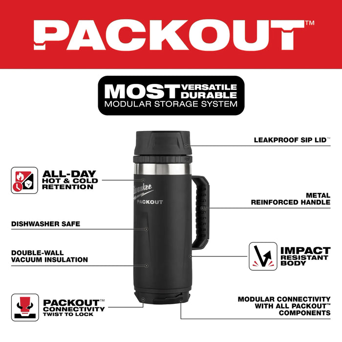 MILWAUKEE PACKOUT™ 18oz Insulated Mug w/ Sip Lid