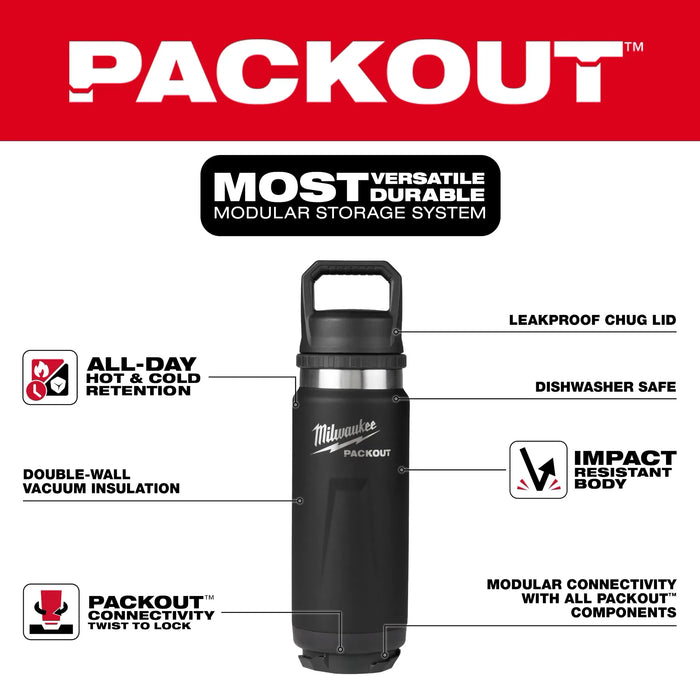 MILWAUKEE PACKOUT™ 24oz Insulated Bottle w/ Chug Lid