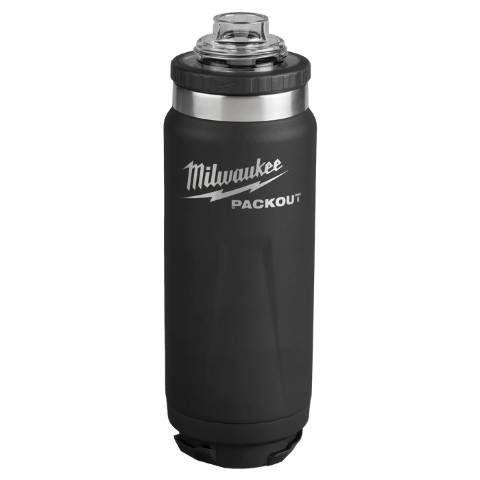 MILWAUKEE PACKOUT™ Black 24oz Insulated Bottle w/ Chug Lid