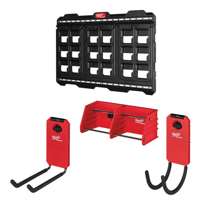 MILWAUKEE PACKOUT™ Large Wall Plate + FREE PACKOUT™ Shop Storage Accessories