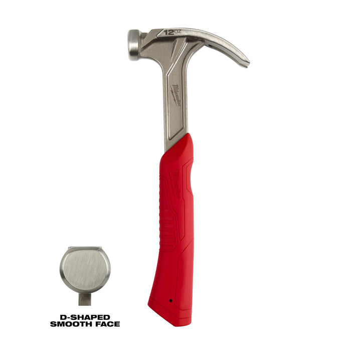 MILWAUKEE 12 oz. Smooth Face Hybrid Claw Finish Hammer