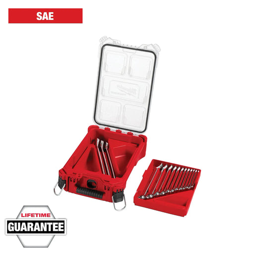 MILWAUKEE 15 PC. SAE Combination Wrench Set w/ PACKOUT™ Compact Organizer