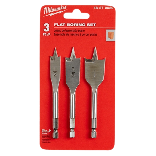 MILWAUKEE 3 PC. Stubby Flat Boring Set