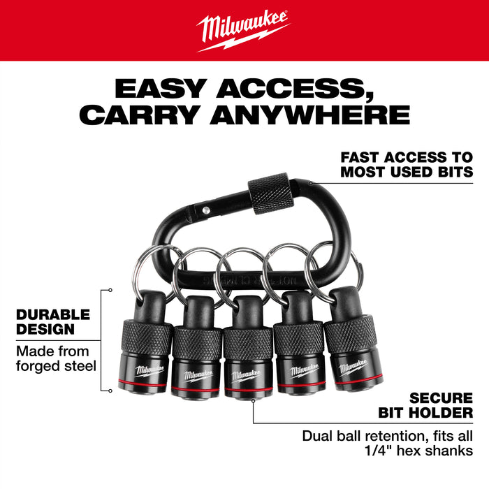 Milwaukee 5PC Hex Bit Holder Carabiner 48-32-4537