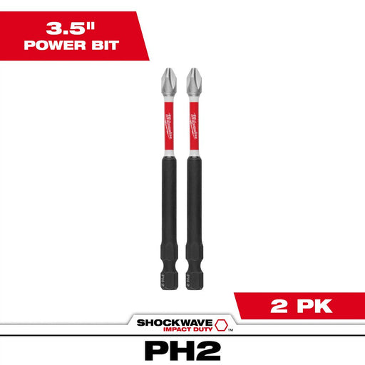 3-1/2 in PH2 Impact Bit 2PK