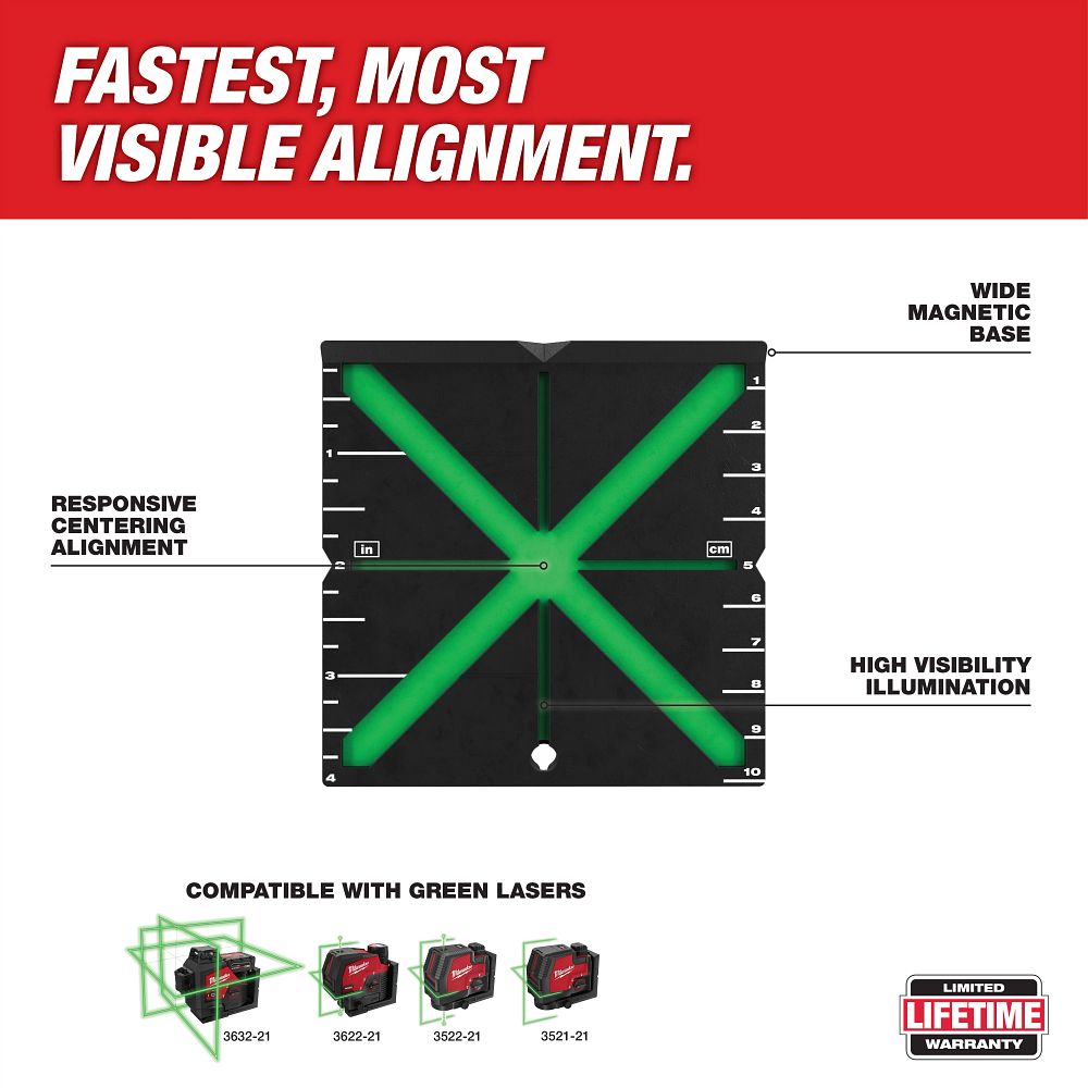 Target Alignment Card Milwaukee Responsive Laser Alignment Target — The Power Tool Store