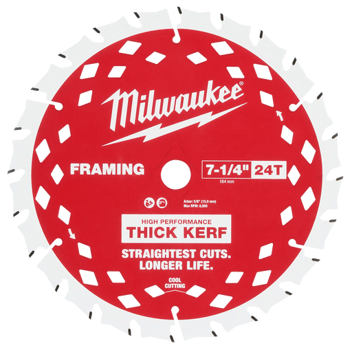 MILWAUKEE 7-1/4" 24T Thick Kerf Framing Circular Saw Blade