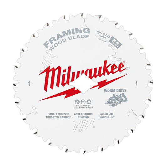 MILWAUKEE 7-1/4" 24T Worm Drive Circular Saw Blade (10 PACK)