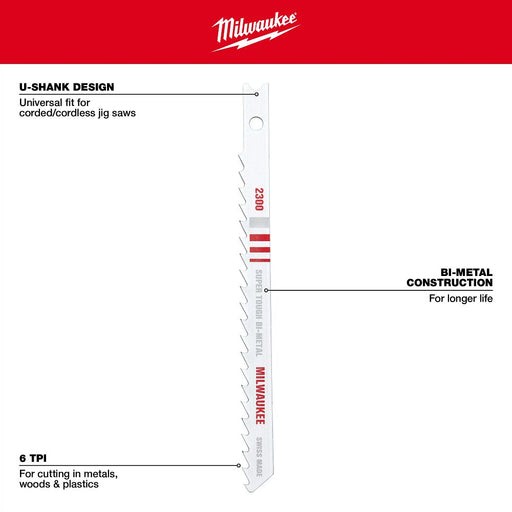 4", 6TPI, Bi-Metal Jig Saw Blades
