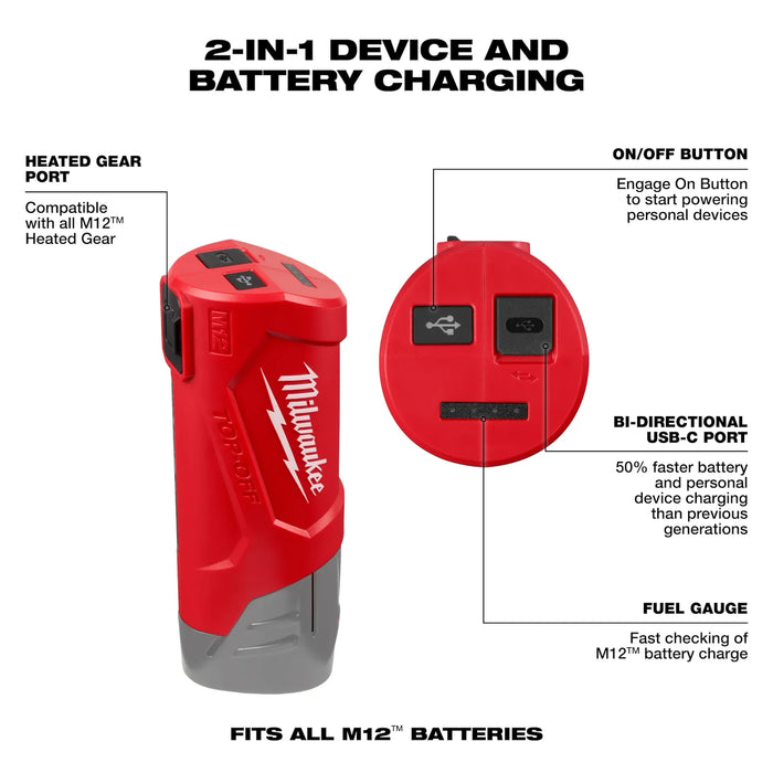 MILWAUKEE M12™ TOP-OFF™ Power Supply & Charger