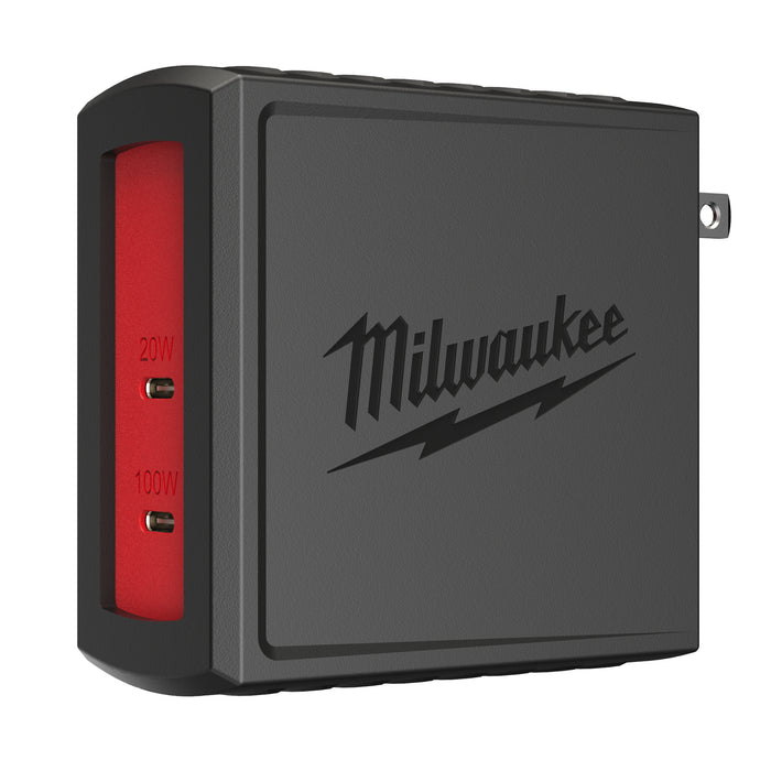 Milwaukee Tools 120W USB-C 2-Port Wall Adapter