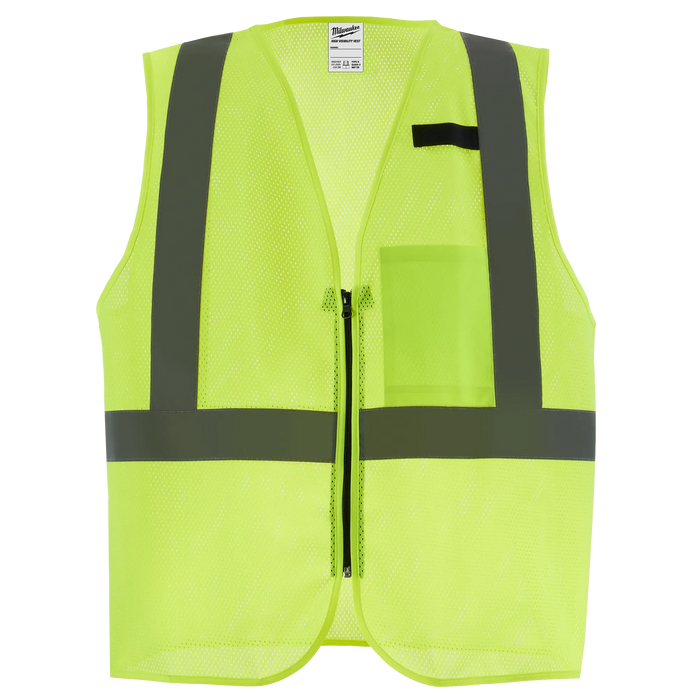 MILWAUKEE Class 2 High Visibility Mesh One Pocket Safety Vests (ANSI)