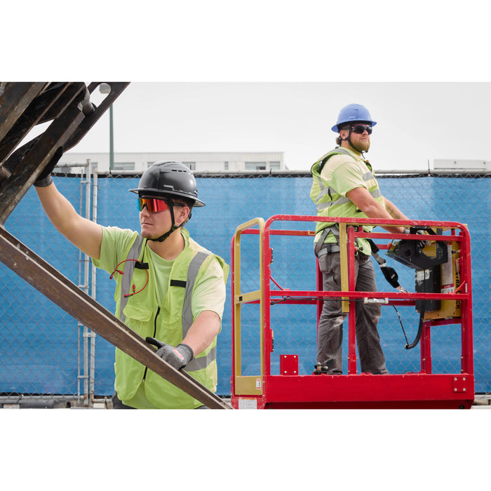 Milwaukee Tools Wrap Around Safety Glasses - Red Mirrored Anti-Scratch Lenses