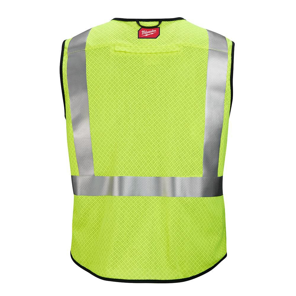 MILWAUKEE AR/FR Cat. 1 Class 2 High Visibility Yellow Mesh Safety Vest