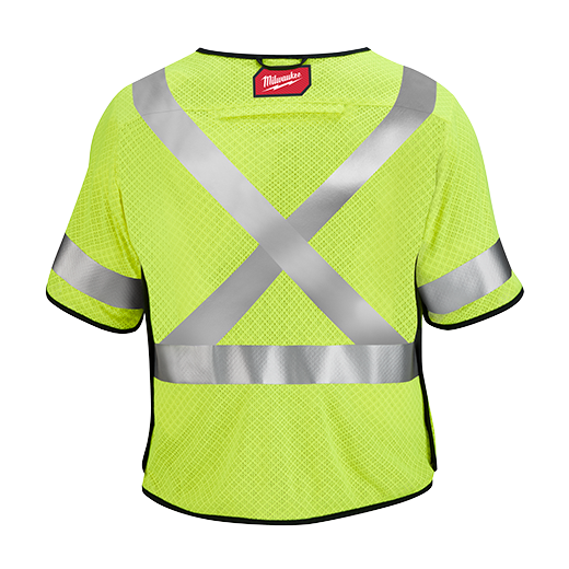 MILWAUKEE AR/FR Cat. 1 Class 3 Breakaway High Visibility Yellow Mesh Safety Vest